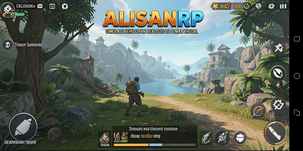 Screenshot gameplay ALISANRP menampilkan interaksi karakter yang dinamis dan lingkungan yang hidup.