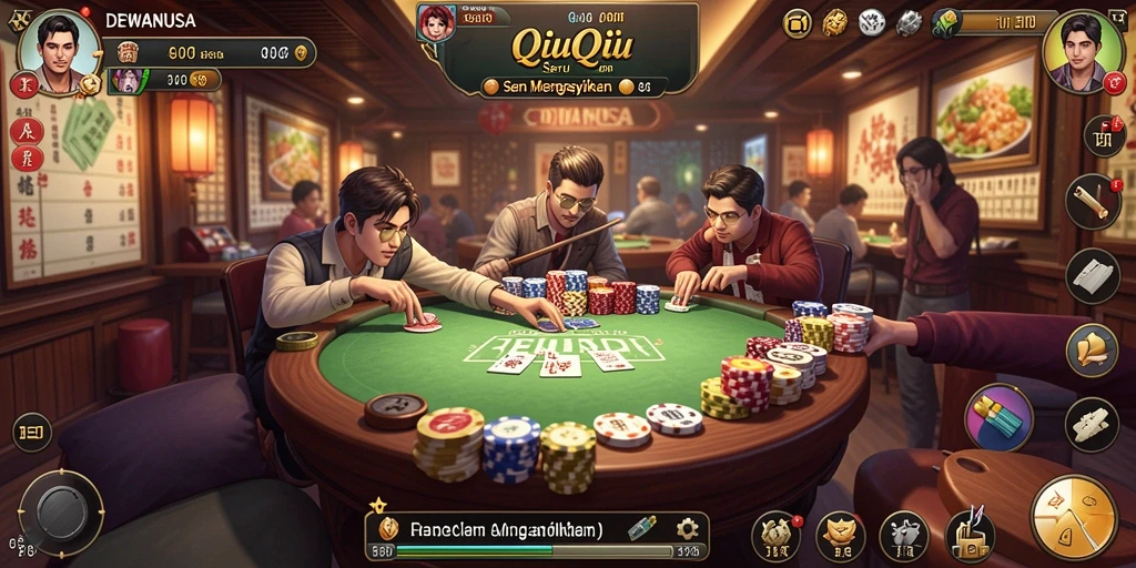 Tampilan gameplay seru DEWANUSA dengan suasana QiuQiu.