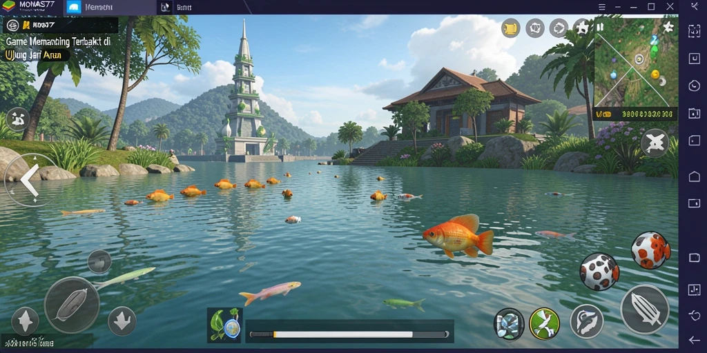 Tampilan gameplay MONAS77 menampilkan pengalaman memancing yang mendebarkan.