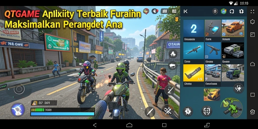 Tampilan antarmuka QTGAME yang bersih dan fungsional.