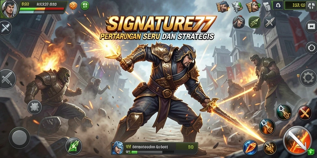Tampilan seru pertarungan di SIGNATURE77 dengan karakter yang beragam.